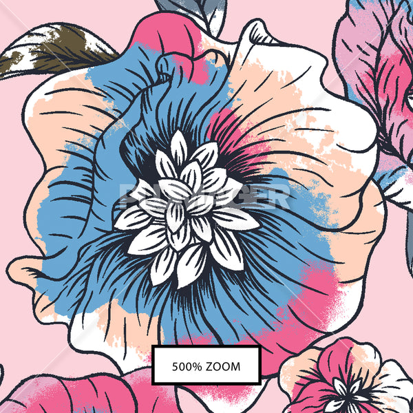 Vat Dye Blooms - Zoom View