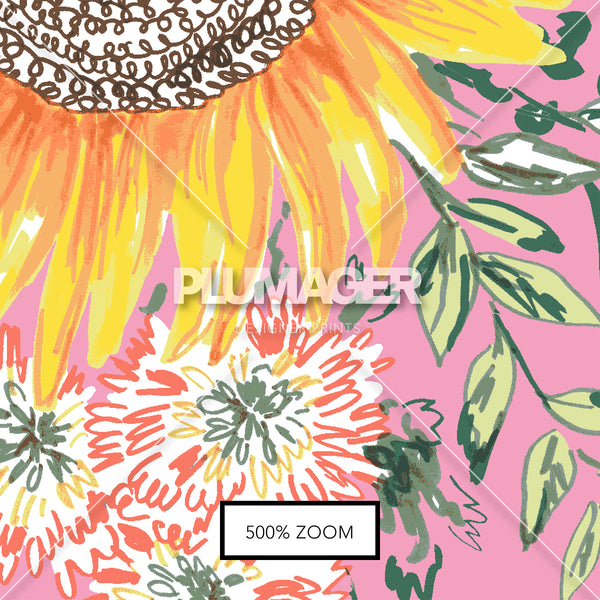 Sketchy Sunflower - Zoom View