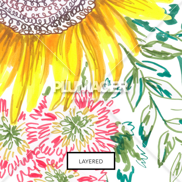 Sketchy Sunflower - Layered